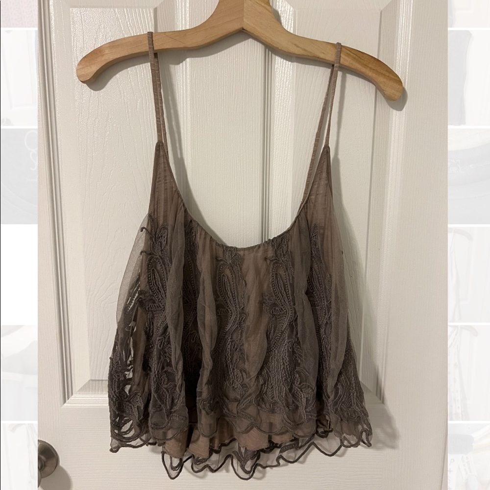 Taupe Cropped Tank Top